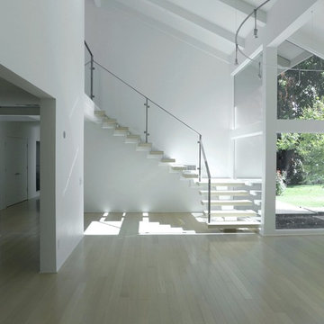 Open Riser Stair and Living Room