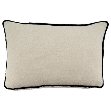 Reversible Design Pillow Cover, 12"x20", Black/White