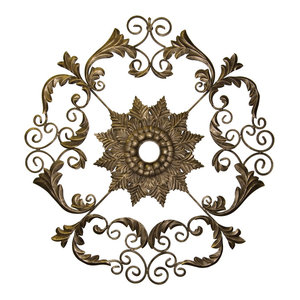 Antique White Iron Scroll Ceiling Medallion Wall Decor