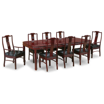 Dark Cherry Rosewood Chinese Longevity Dining Set with FREE Inside Delivery