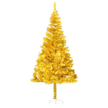 vidaXL Artificial Christmas Tree With Stand Gold 70.9" PET