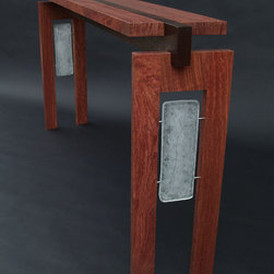 Floating Bubinga Top Console with Cast Glass - picture 2 - Buffets And Sideboards