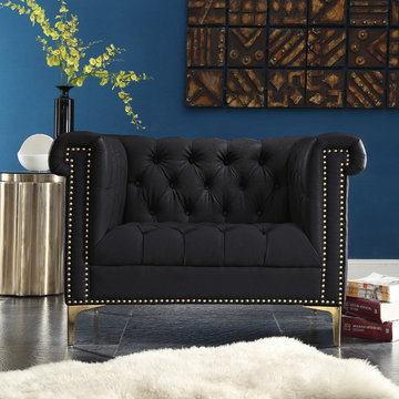Chic Home Winston Club Chair, Black PU Leather