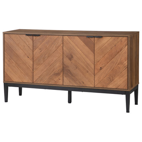 55" Wide 4 Door Sideboard, Walnut