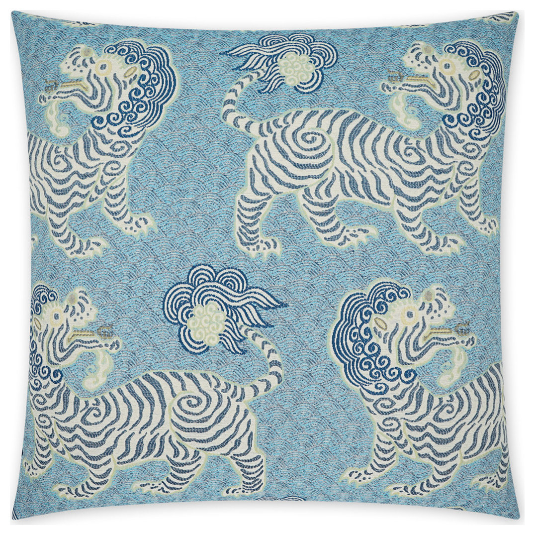 Kathmandu Pillow Porcelain, 24" x 24" Asian Decorative Pillows