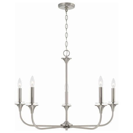 Presley 5-Light Chandelier, Brushed Nickel