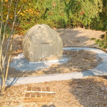 Concrete Walkways and Green House