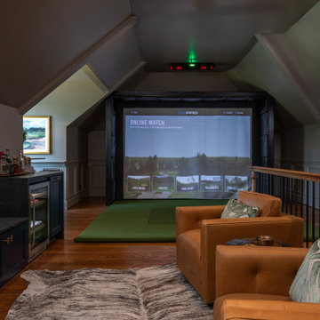 Raleigh NC Bonus Room Remodel — Golf Simulator Lounge & Wet Bar