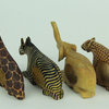 Set of 4 Hand Carved African Wild Animal Napkin Rings