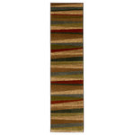 Mohawk Home - Mohawk New Wave Mayan Sunset Sierra, 1'8"x6' - Rendered in a rich earth tone inspired palette, Mohawk Home's Mayan Sunset Area Rug in Sierra features modern abstract stripes in vibrant hues of gold, brown, blue, red and green. This silky soft area rug is available in runners, scatters, 5x8 area rugs, 8x10 area rugs, and other popular sizes, making it ideal for entryways, bedrooms, offices, kitchens, living rooms, dining areas and more. Flawlessly finished with advanced technology, this style features brilliant color clarity and richly defined details. This family friendly design is created with a premium synthetic yarn that provides proven stain resistance power and reliable resistance to daily wear and tear. Durable and designed to be kid and pet friendly, this accent rug is suitable for high traffic areas. Keep your new rug and the flooring beneath looking their best with an essential all surface, earth conscious rug pad, crafted of 100% recycled fibers and certified Green Label Plus by The Carpet and Rug Institute!