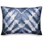 DDCG - Navy Shibori Pattern Spun Poly Pillow, 14"x20" - This polyester pillow features a navy shibori design to help you add a stunning accent piece to  your home. The durable fabric of this item ensures it lasts a long time in your home.  The result is a quality crafted product that makes for a stylish addition to your home. Made to order.