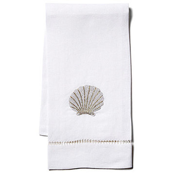 Shell Fingertip Towel, White Linen