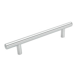 Cosmas - Cosmas 305-128CH Polished Chrome 5&rdquo; CTC (128mm) Euro Bar Pull [25-PACK] - Cabinet And Drawer Handle Pulls