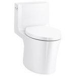 Kohler - Kohler Veil 1-Piece Dual-Flush Toilet White - Sculpted with flowing and balanced curves, the Veil one-piece toilet has a bold minimalist style with a skirted trapway that is easy to keep clean. The dual-flush trip lever offers the choice of 0.8 or 1.28 gallons per flush. At the lower 0.8 flush setting, this dual-flush high-efficiency toilet can save as much as 6,000 gallons of water annually over a traditional 1.6 gallon toilet.
