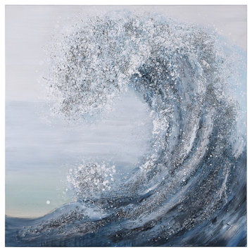 Crystal Wave Textured Metallic Hand Painted Wall Art by Martin Edwards