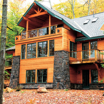 Modern Log Home
