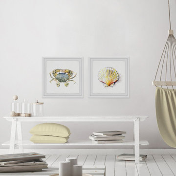 Crab and Sea Shell Diptych
