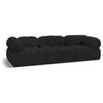 Meridian Furniture - Ames Boucle Fabric Modular Sofa, Black, 3-Piece: 1 Armless Chair, 2 Corner Chair - Introduce a touch of modern sophistication to your living area with the exquisite Ames Boucle Fabric Sofa. With plush black boucle fabric and unique design, it will elevate the visual appeal of your living space. This elegant and captivating sofa can be mixed and matched with other pieces from the collection to create an endless array of stunning looks. So, get ready to transform your living area into an inviting and stylish haven with the Ames Boucle Fabric Sofa.