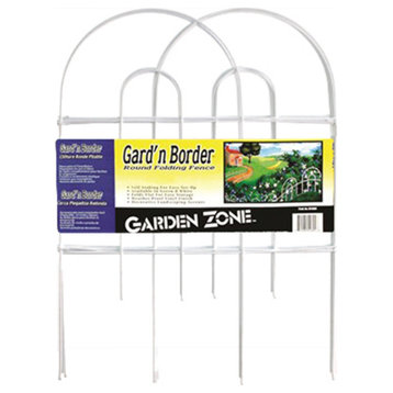 Origin Point Garden Craft Round Folding Border Fence, White, 10' L x 24" H