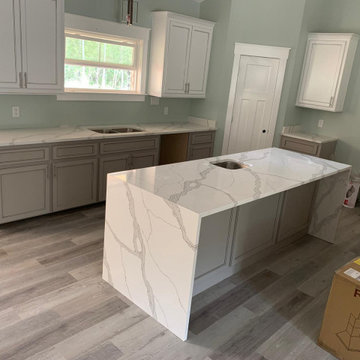 Calacatta Laza Quartz Waterfall Countertop