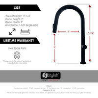 STYLISH Kitchen Sink Faucet Single Handle Pull Down Dual Mode Stainless Steel