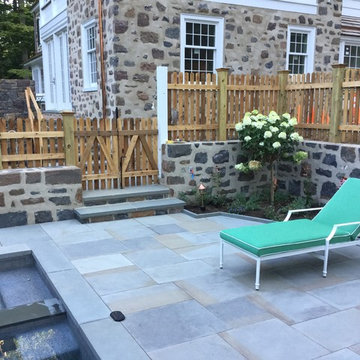 Bryn Mawr house and pool stonework