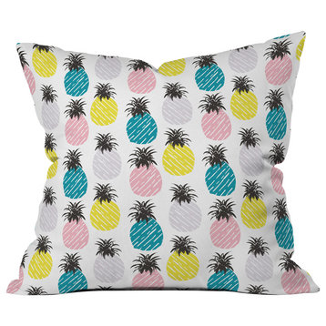 Zoe Wodarz Pineapple Pastel Throw Pillow, 18"x18"