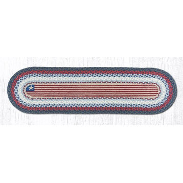 Earth Rugs OP-15 Flag Oval Patch Runner 13" x 48"
