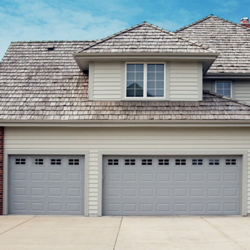 Traditional Residential Garage Door Installation-Short Panel Steel Door