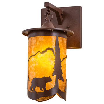 8 Wide Fulton Lone Bear Hanging Wall Sconce
