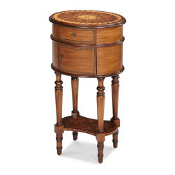 AICO Furniture - Discoveries Round Accent Table with Storage - ACF-ACT-BRNM-115 - Dining Tables