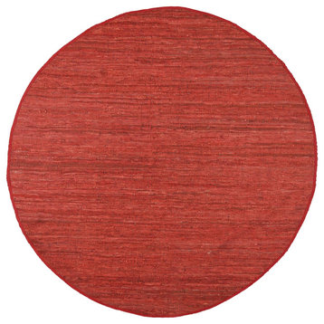 Copper Matador Leather Chindi Rug, 6' Round