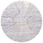 Pasargad Home - Starburst Power-Loomed White/GreyRound Area Rug- 6' x 6' - Introducing our exquisite starburst collection of power-loomed rugs, where modern technology meets timeless elegance. These rugs have been meticulously crafted to bring comfort, style, and sophistication to your living spaces. Whether you're looking to revamp your home or add a touch of luxury to your office, our power-loomed rugs are the�perfect�choice.