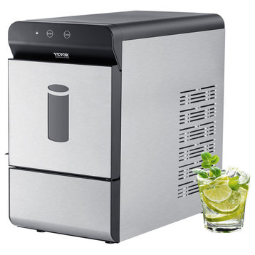 VEVOR Nugget Ice Maker Countertop 37Lbs/24H Portable Ice Cube Machine Self-Clean