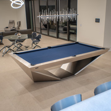 Stealth Brushed Aluminum Contemporary Pool Table