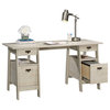 Sauder Trestle Engineered Wood Executive Desk in Chalked Chestnut