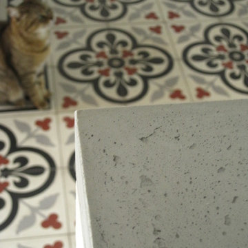 Cuisine béton et mosaïque