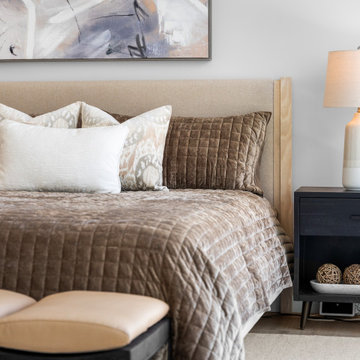 Primary Bedroom Detail With Layered Textures — Bayso Sarasota
