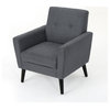 GDF Studio Sierra Mid Century Fabric Club Chair, Dark Gray