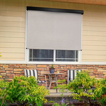 Motorized Outdoor Sun Shades (PVC - PVC Coated Polyester Fabric)