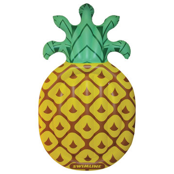 Inflatable Green and Yellow Tropical Pineapple Swimming Pool Raft 86-Inch