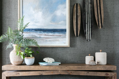 Beach style entryway photo in New York