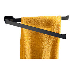 Swivel black towel bar. Modern double towel rail. YASS collection - Towel Bars