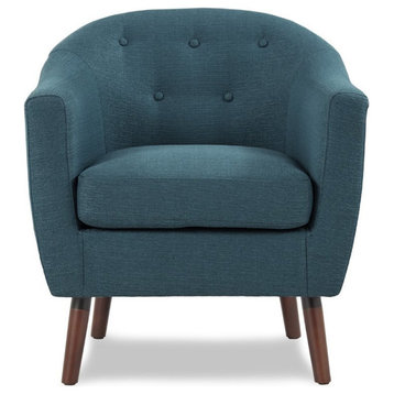 Pemberly Row Upholstered Accent Chair in Blue