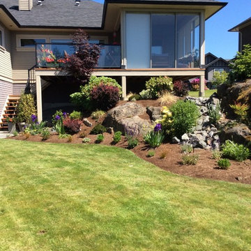 After - reshaped and enlarged garden beds