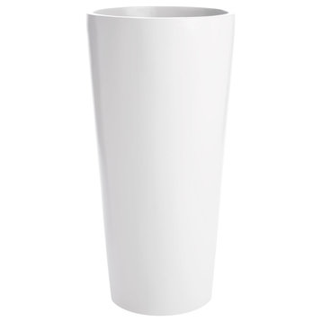 Sonoma Tall Cylinder Planter, White, 18"x36"