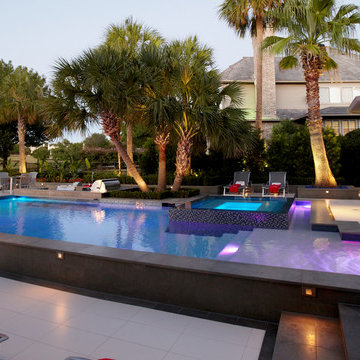 Contemporary Pool and Landscape on Dallas Golf Course