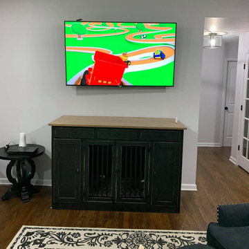 Custom Dining & Living Room Millwork with Pet Station