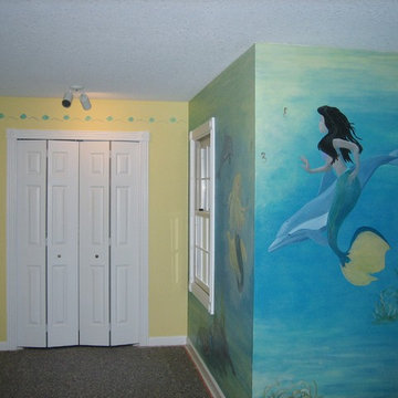 Mermaids with adjoining warm yellow walls