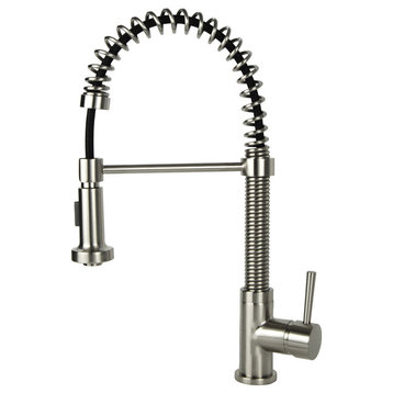 Residential Spring Pull-Down Kitchen Faucet, Brushed Nickel